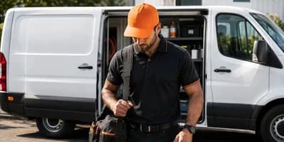 Tradie with service van