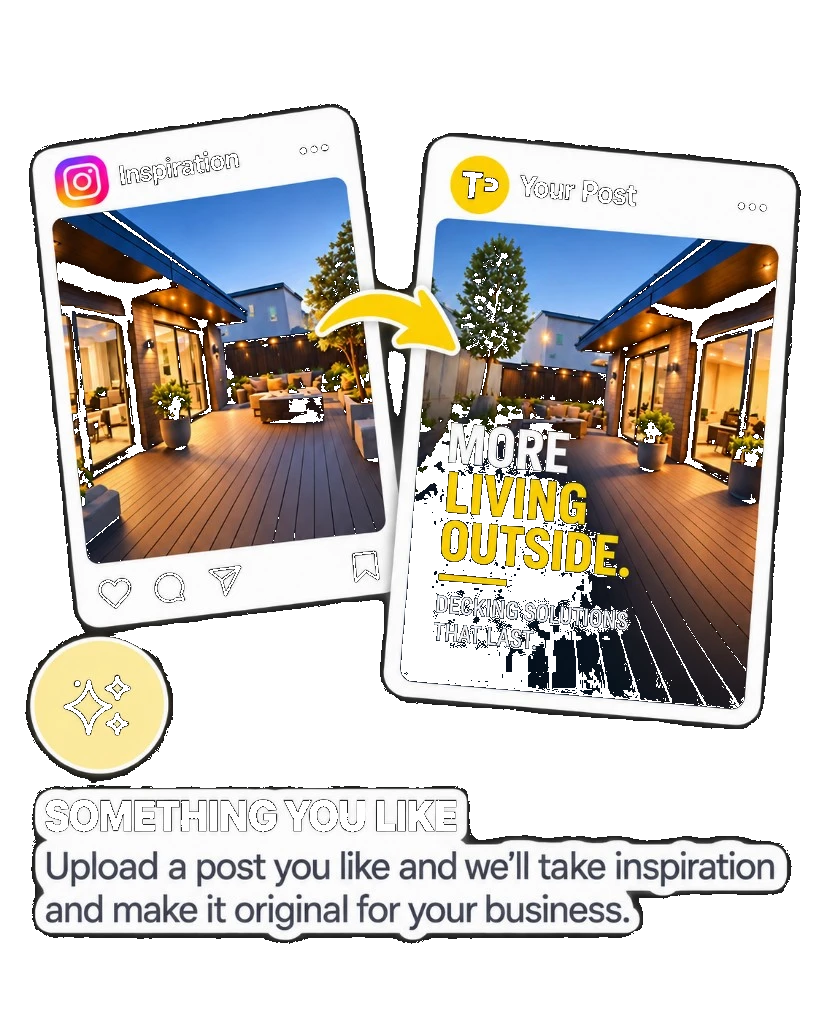 Original branded roofing graphic from an inspiration post